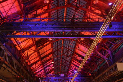 Low angle view of illuminated ceiling