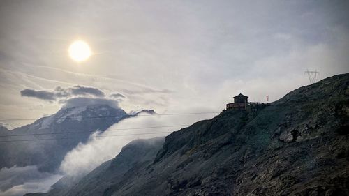 Scenic view of mountains against sky, top of stelvio