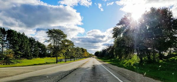 Road passing through trees