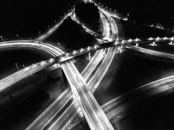 Light trails on highway at night