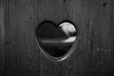 Close-up of heart shape on door