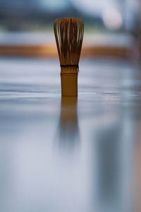 Close-up of paintbrushes on table