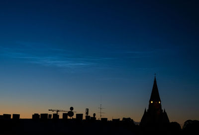 Noctilucent clouds over the stockholm skyline
