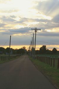 Road against sky during sunset