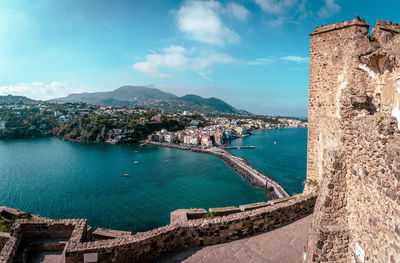 High angle view of sea against sky