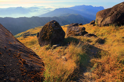Scenic view of mountains against sky