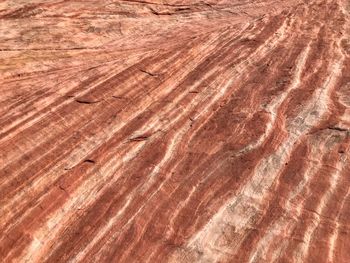 Natural orange and white striped horizontal stone in valley of fire state park