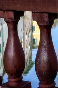 Close-up of reflection in water