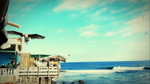 View of sea against clear sky