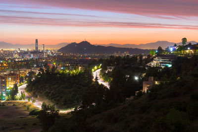 Panoramic view of santiago de chile with las condes and vitacura districts.