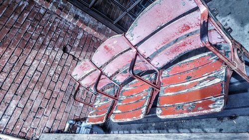 High angle view of abandoned building