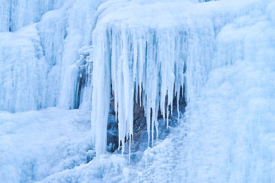 Full frame shot of frozen waterfall