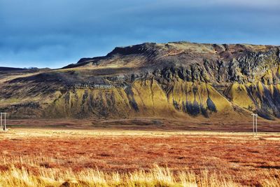 Mountain range in grundarfjordur fjord in iceland