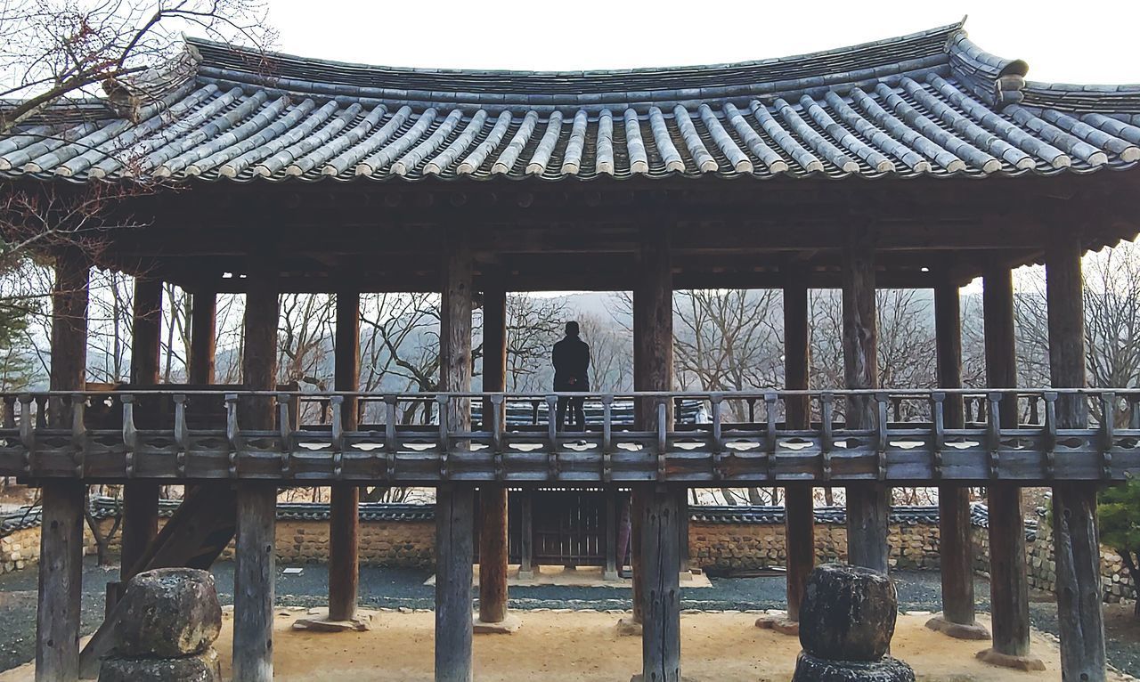 REAR VIEW OF PEOPLE WALKING ON BUILDING