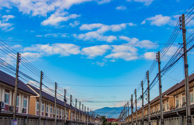 Low angle view of buildings against sky