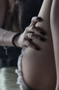 Close-up of woman hand with tattoo