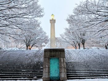 View of tower in winter