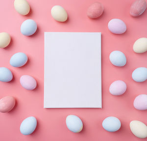 Directly above shot of pills on white background