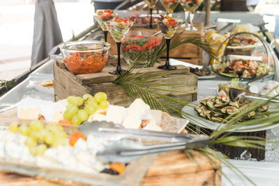 Close-up of food on table at market stall