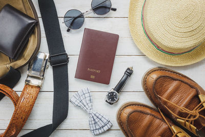 High angle view of sunglasses on table