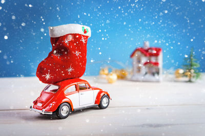 Side view of toy car