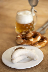 Close-up of breakfast on table