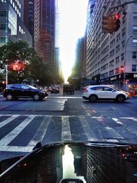 City street with buildings in background