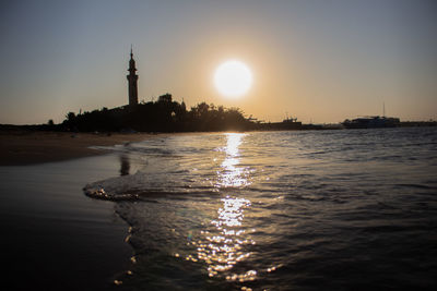 View of sea at sunset