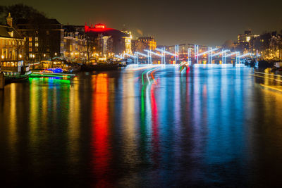 Illuminated city at night