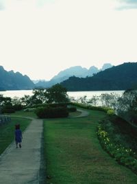 Scenic view of mountains against sky