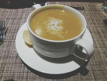 Close-up of food on table