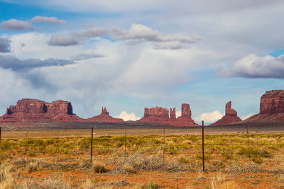 Panoramic view of landscape against cloudy sky