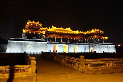 Illuminated city at night