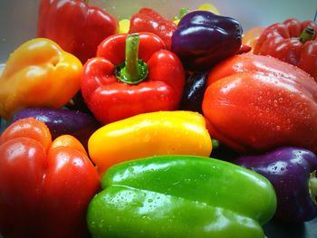 Full frame shot of colorful bell peppers