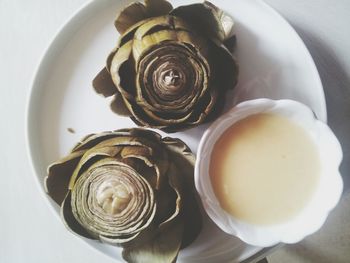 Close-up of food on table