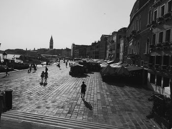 Woman standing in city