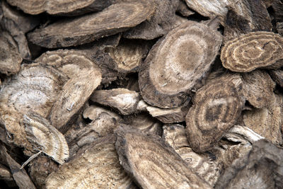 View of oriental medicine materials on the street market