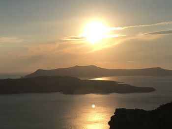 Scenic view of sea at sunset
