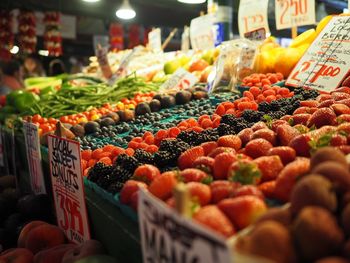 Fruits for sale at market stall