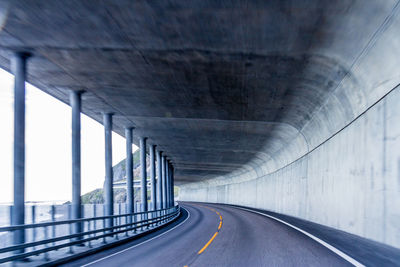 Empty road in tunnel