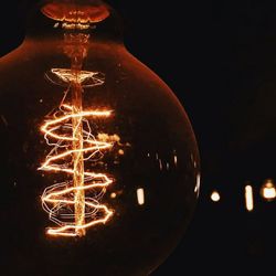 Close-up of illuminated christmas tree at night