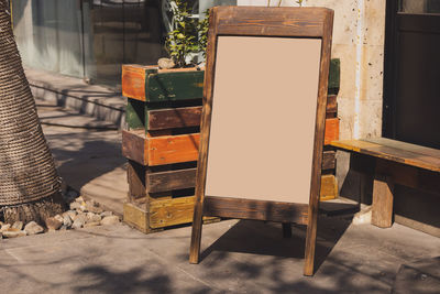 Empty chairs and table