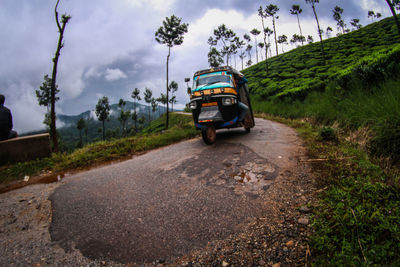 Car on road against sky