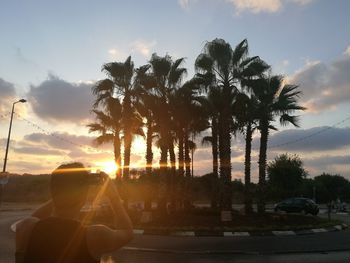 Scenic view of sea against sky at sunset