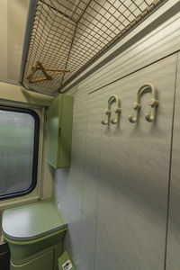 Close-up of train window