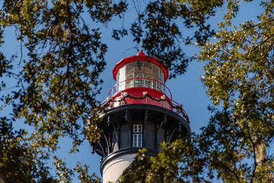 Low angle view of lighthouse against sky