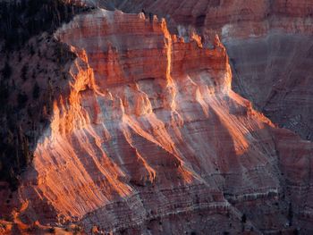 Low angle view of rock formations