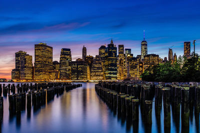 Reflection of buildings in river