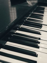Detail shot of piano keys