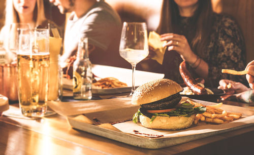 Group of people in restaurant